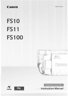 Canon FS 10 manual. Camera Instructions.